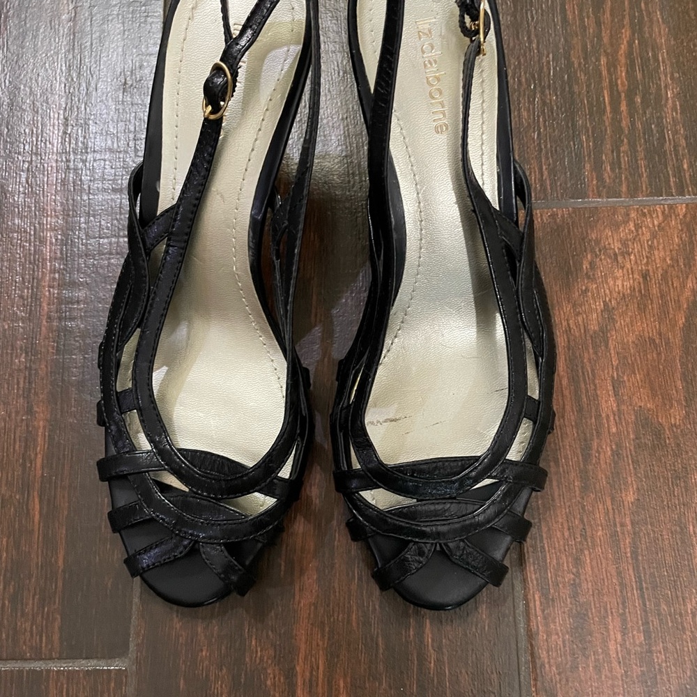 Liz Claiborne leather dress sling back shoes - size 9